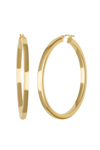 14K Yellow Gold Large Square Tube Hoop Earrings 14K Yellow Gold Large Square Tube Hoop Earrings