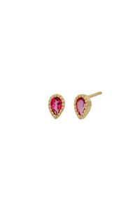 14K Yellow Gold Pink Topaz Pear Shape Stud Earrings 14K Yellow Gold Pink Topaz Pear Shape Stud Earrings