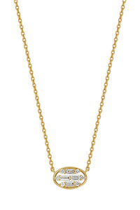 18K Yellow Gold Diamond Mika Oval Cluster Pendant Necklace 18K Yellow Gold Diamond Mika Oval Cluster Pendant Necklace