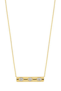 18K Yellow Gold Diamond Mika Oval Cluster Bar Necklace 18K Yellow Gold Diamond Mika Oval Cluster Bar Necklace