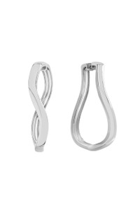 14K White Gold Large Wavy Hoop Earrings 14K White Gold Large Wavy Hoop Earrings
