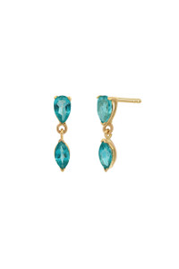 14K Yellow Gold Paraiba Topaz Small Drop Earrings 14K Yellow Gold Paraiba Topaz Small Drop Earrings