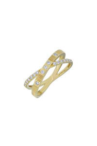 18K Yellow Gold Diamond Cleo Crossover Ring 18K Yellow Gold Diamond Cleo Crossover Ring