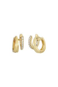 18K Yellow Gold Diamond Bardot Hoop Earrings 18K Yellow Gold Diamond Bardot Hoop Earrings