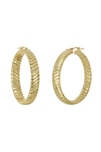 14K Yellow Gold Bony Levy Wavy Hoop Earrings 14K Yellow Gold Bony Levy Wavy Hoop Earrings
