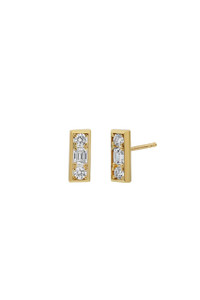 18K Yellow Gold Diamond Maya Delicate Stud Earrings 18K Yellow Gold Diamond Maya Delicate Stud Earrings