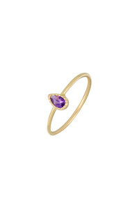 14K Yellow Gold Bony Levy Amethyst Pear Thin Stackable Ring 14K Yellow Gold Bony Levy Amethyst Pear Thin Stackable Ring