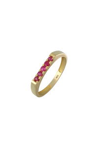 18K Yellow Gold Ruby El Mar Five Stone Stackable Ring 18K Yellow Gold Ruby El Mar Five Stone Stackable Ring