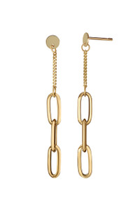 14K Yellow Gold Bony Levy Dangle Link Chain Drop Earrings 14K Yellow Gold Bony Levy Dangle Link Chain Drop Earrings