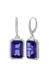 18K White Gold Tanzanite w/ Diamond Bony Levy Limited Edition Evening Wear Drop Earring 18K White Gold Tanzanite w/ Diamond Bony Levy Limited Edition Evening Wear Drop Earring