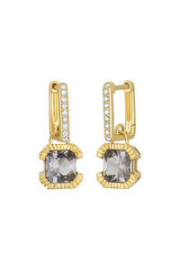 18K Yellow Gold Purple Spinel w/ Diamond Iris Sophisticated Drop Earring 18K Yellow Gold Purple Spinel w/ Diamond Iris Sophisticated Drop Earring