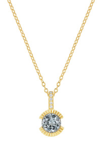 18K Yellow Gold Grey Spinel w/ Diamond Iris Light-Catching Pendant Necklace 18K Yellow Gold Grey Spinel w/ Diamond Iris Light-Catching Pendant Necklace