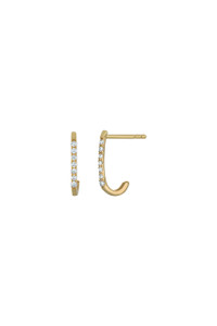 18K Yellow Gold Diamond Shaped "J" Stud Earrings 18K Yellow Gold Diamond Shaped "J" Stud Earrings