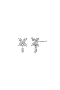 18K White Gold Diamond Getty Minimalist Stud Earrings 18K White Gold Diamond Getty Minimalist Stud Earrings
