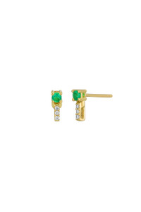 18K Yellow Gold Mixed Stone w/ Diamond El Mar Petite Stud Earrings 18K Yellow Gold Mixed Stone w/ Diamond El Mar Petite Stud Earrings