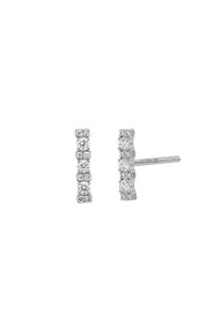 18K White Gold Diamond Mika Line Stud Earrings 18K White Gold Diamond Mika Line Stud Earrings