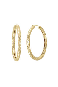14K Yellow Gold Bony Levy Textured Full Hoop Earrings 14K Yellow Gold Bony Levy Textured Full Hoop Earrings