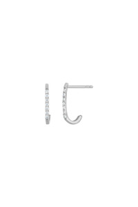 18K White Gold Diamond Shaped "J" Stud Earrings 18K White Gold Diamond Shaped "J" Stud Earrings