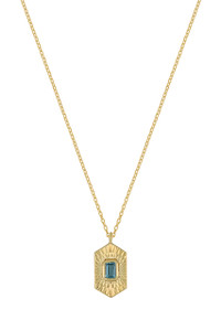 14K Yellow Gold London Blue Topaz Bony Levy Color Pendant Necklace 14K Yellow Gold London Blue Topaz Bony Levy Color Pendant Necklace