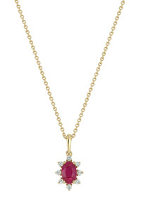 18K Yellow Gold Mixed Stone w/ Diamond El Mar Delicate Pendant Necklace 18K Yellow Gold Mixed Stone w/ Diamond El Mar Delicate Pendant Necklace