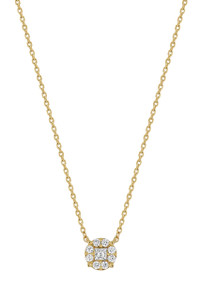 18K Yellow Gold Diamond Delicate Mika Pendant Necklace 18K Yellow Gold Diamond Delicate Mika Pendant Necklace