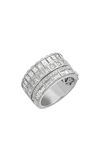 18K White Gold Diamond Gatsby Delicate Mixed-Cut Art Deco Statement Ring 18K White Gold Diamond Gatsby Delicate Mixed-Cut Art Deco Statement Ring