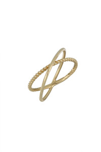 14K Yellow Gold Bony Levy Mixed Texture Crossover Ring 14K Yellow Gold Bony Levy Mixed Texture Crossover Ring