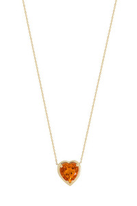 14K Yellow Gold Citrine Heart Shaped Pendant Necklace 14K Yellow Gold Citrine Heart Shaped Pendant Necklace