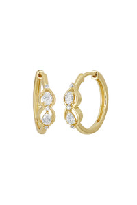 18K Yellow Gold Diamond Maya Hoops Earrings 18K Yellow Gold Diamond Maya Hoops Earrings
