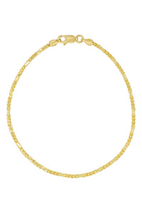 14K Yellow Gold Men's Box Figaro Chain Bracelet 14K Yellow Gold Men's Box Figaro Chain Bracelet