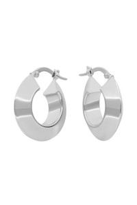 14K White Gold Bony Levy Beveled Tube Huggie Hoop Earrings 14K White Gold Bony Levy Beveled Tube Huggie Hoop Earrings