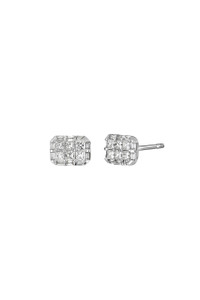 18K White Gold Diamond Mika Cluster Small Stud Earrings 18K White Gold Diamond Mika Cluster Small Stud Earrings