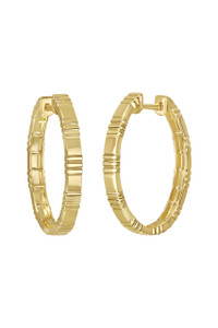 14K Yellow Gold Bony Levy Textured Hoop Earrings 14K Yellow Gold Bony Levy Textured Hoop Earrings