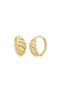 14K Yellow Gold Bony Levy Textured Oval Huggie Hoop Earrings 14K Yellow Gold Bony Levy Textured Oval Huggie Hoop Earrings