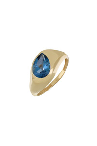 14K Yellow Gold London Blue Topaz Bony Levy Color Chunky Trend Ring 14K Yellow Gold London Blue Topaz Bony Levy Color Chunky Trend Ring
