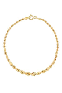 14K Yellow Gold Bony Levy Graduated Rope Chain Bracelet