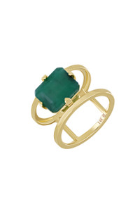 14K Yellow Gold Emerald El Mar Delicate Ring 14K Yellow Gold Emerald El Mar Delicate Ring
