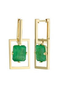 14K Yellow Gold Emerald El Mar Drop Earrings 14K Yellow Gold Emerald El Mar Drop Earrings