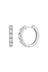 18K White Gold Diamond Audrey Hoop Earrings 18K White Gold Diamond Audrey Hoop Earrings