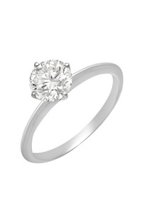 18K White Gold Cubic Zirconia Bony Levy Knife Edge Solitaire Ring 18K White Gold Cubic Zirconia Bony Levy Knife Edge Solitaire Ring