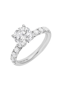 18K White Gold Diamond with Cubic Zirconia Solitaure Stone Band Ring 18K White Gold Diamond with Cubic Zirconia Solitaure Stone Band Ring