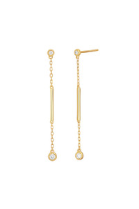 18K Yellow Gold Diamond Aviva Drop Earrings 18K Yellow Gold Diamond Aviva Drop Earrings