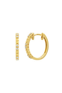18K Yellow Gold Diamond Small Cleo Hoop Earrings 18K Yellow Gold Diamond Small Cleo Hoop Earrings