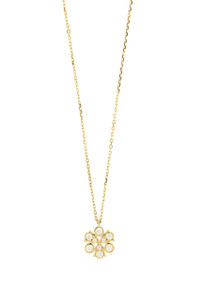 18K Yellow Gold Diamond Cluster Maya Pendant Necklace 18K Yellow Gold Diamond Cluster Maya Pendant Necklace