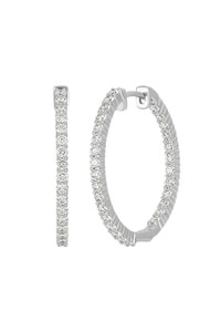 18K White Gold Diamond Audrey Inside Out Hoop Earrings 18K White Gold Diamond Audrey Inside Out Hoop Earrings