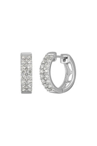18K White Gold Diamond Small Audrey Hoop Earrings 18K White Gold Diamond Small Audrey Hoop Earrings