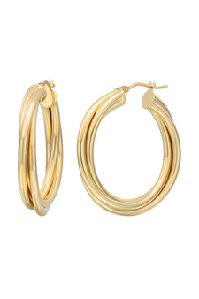 14K TWISTED HOOP EARRINGS