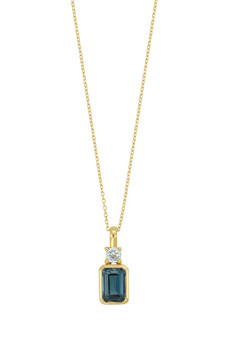 BLUE TOPAZ AND LONDON BLUE TOPAZ NECKLACE