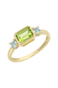 BLC PERIDOT AND BLUE TOPAZ STACKABLE RING