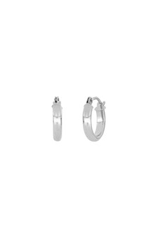 BEVELED EDGE HUGGIE EARRINGS